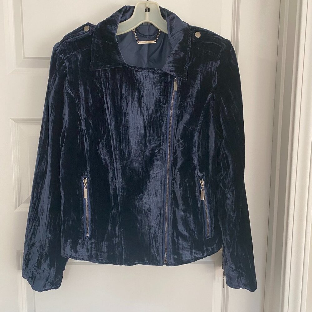 Paparazzi  Crushed Velvet Asymmetrical Moto Jacket